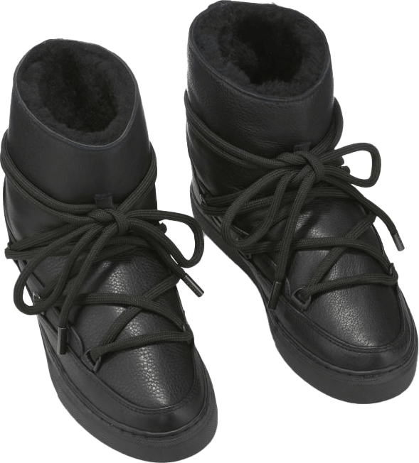 Inuikii Women's Full Leather Sneaker Black Inuikii