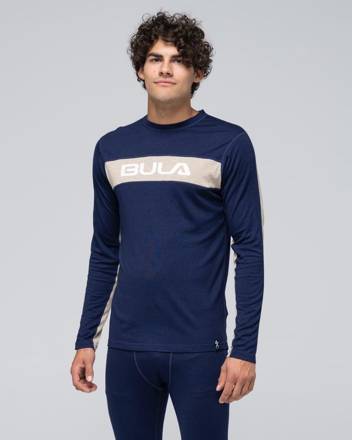 Bula Men's Retro Merino Wool Crew Navy Bula