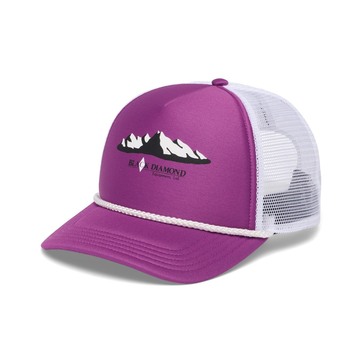 Black Diamond Flat Bill Trucker Hat Piton Purple-white Mountainscp