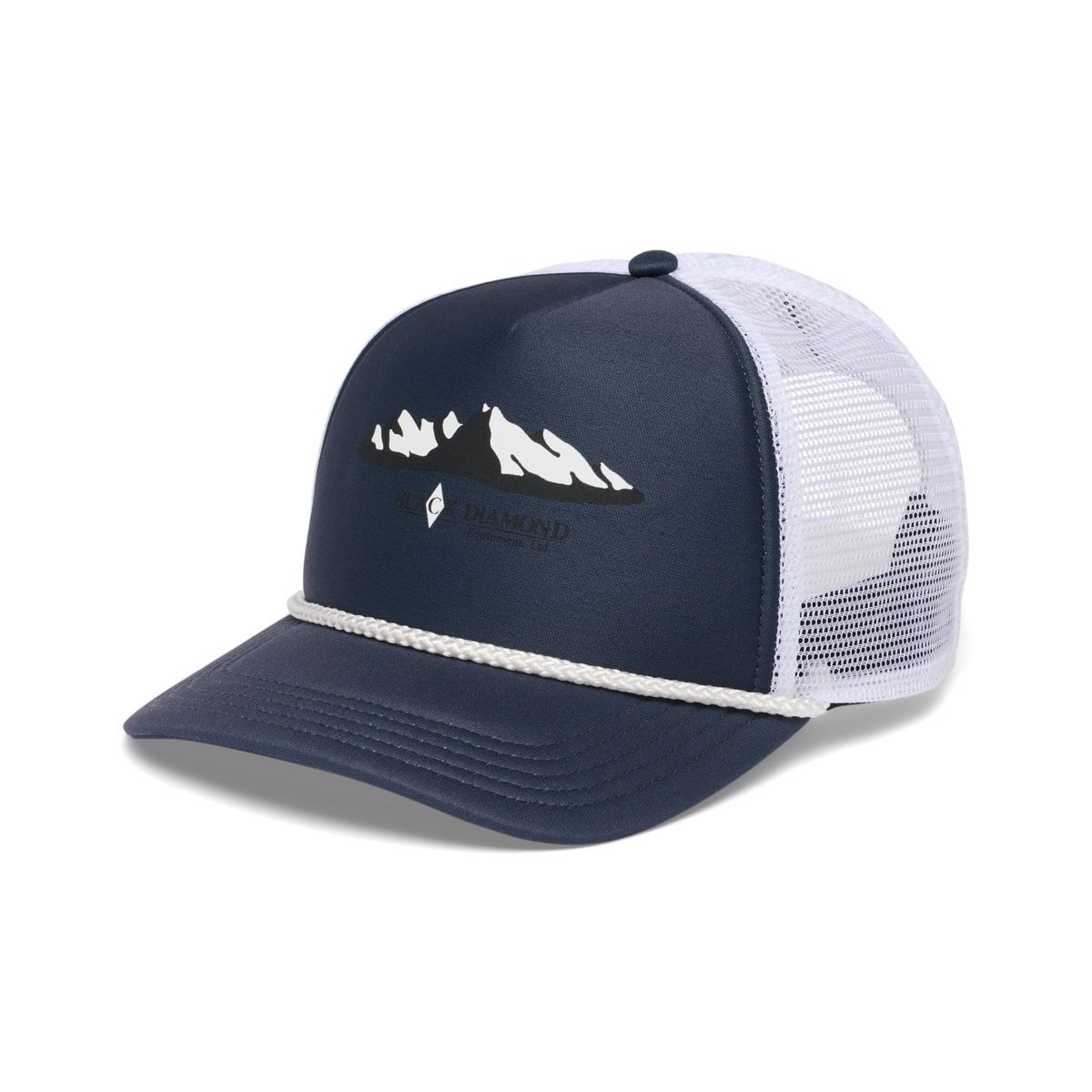 Black Diamond Flat Bill Trucker Hat Charcoal-white Mountainscape