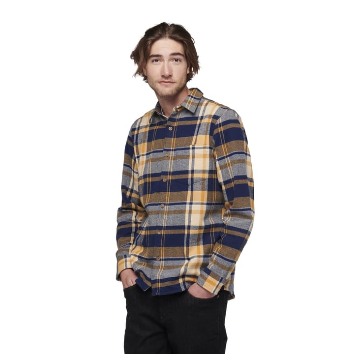 Black Diamond Men's Project Flannel Shirt Indigo-Gold Plaid Black Diamond