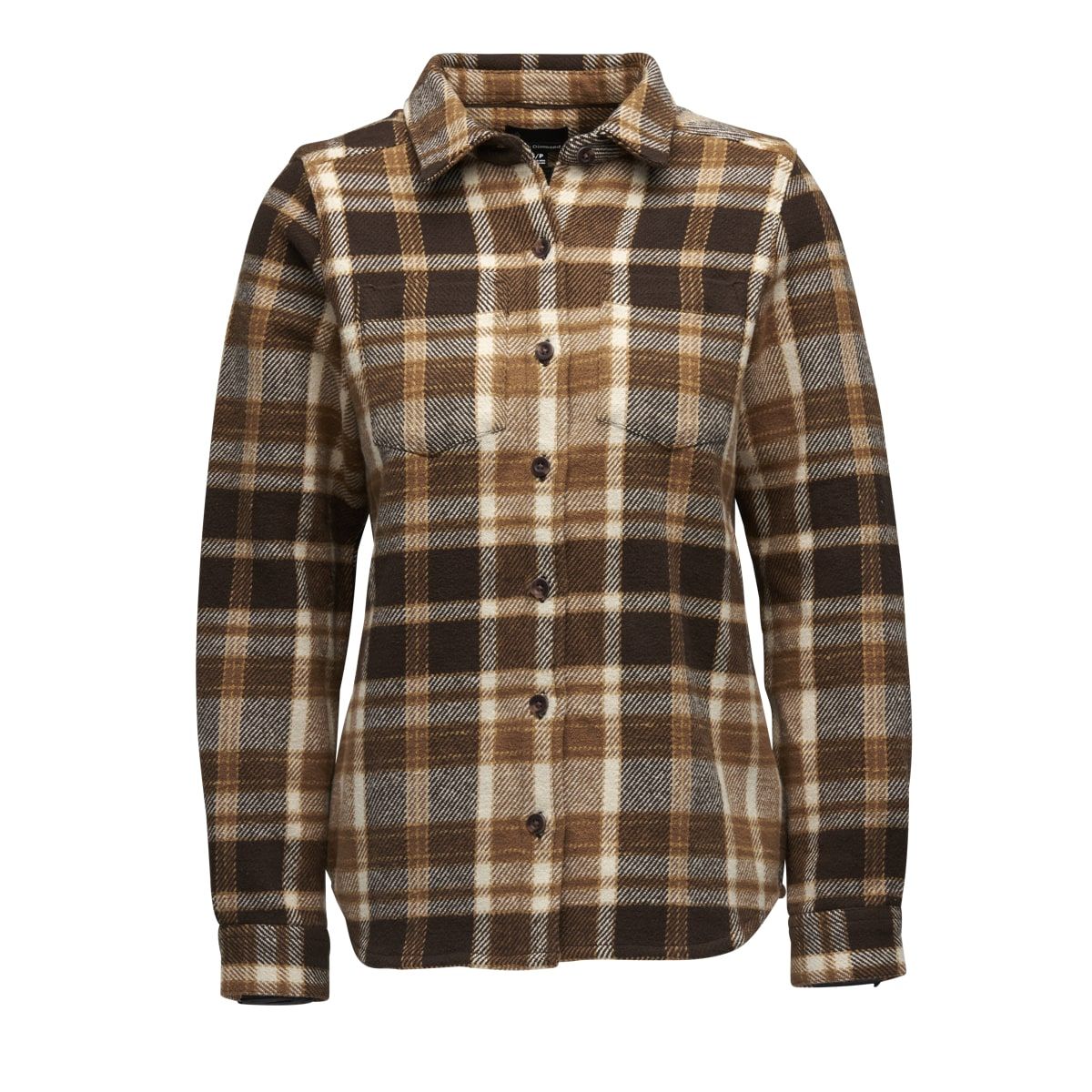 Black Diamond Women's Project Heavy Flannel Bark Brown-Off White Plaid