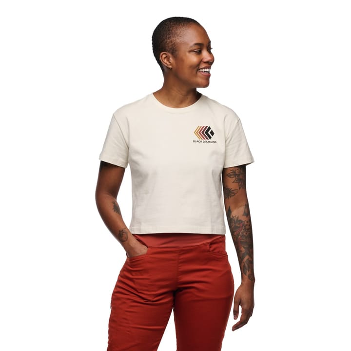 Black Diamond Women's Faded Crop SS Tee Off White Black Diamond