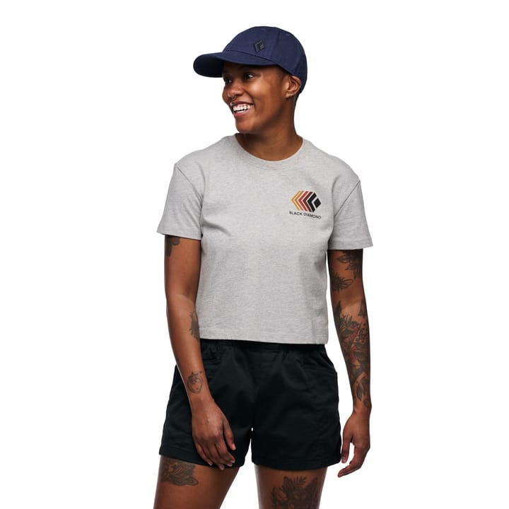 Black Diamond Women's Faded Crop Shortsleeve Tee Nickel Heather Black Diamond