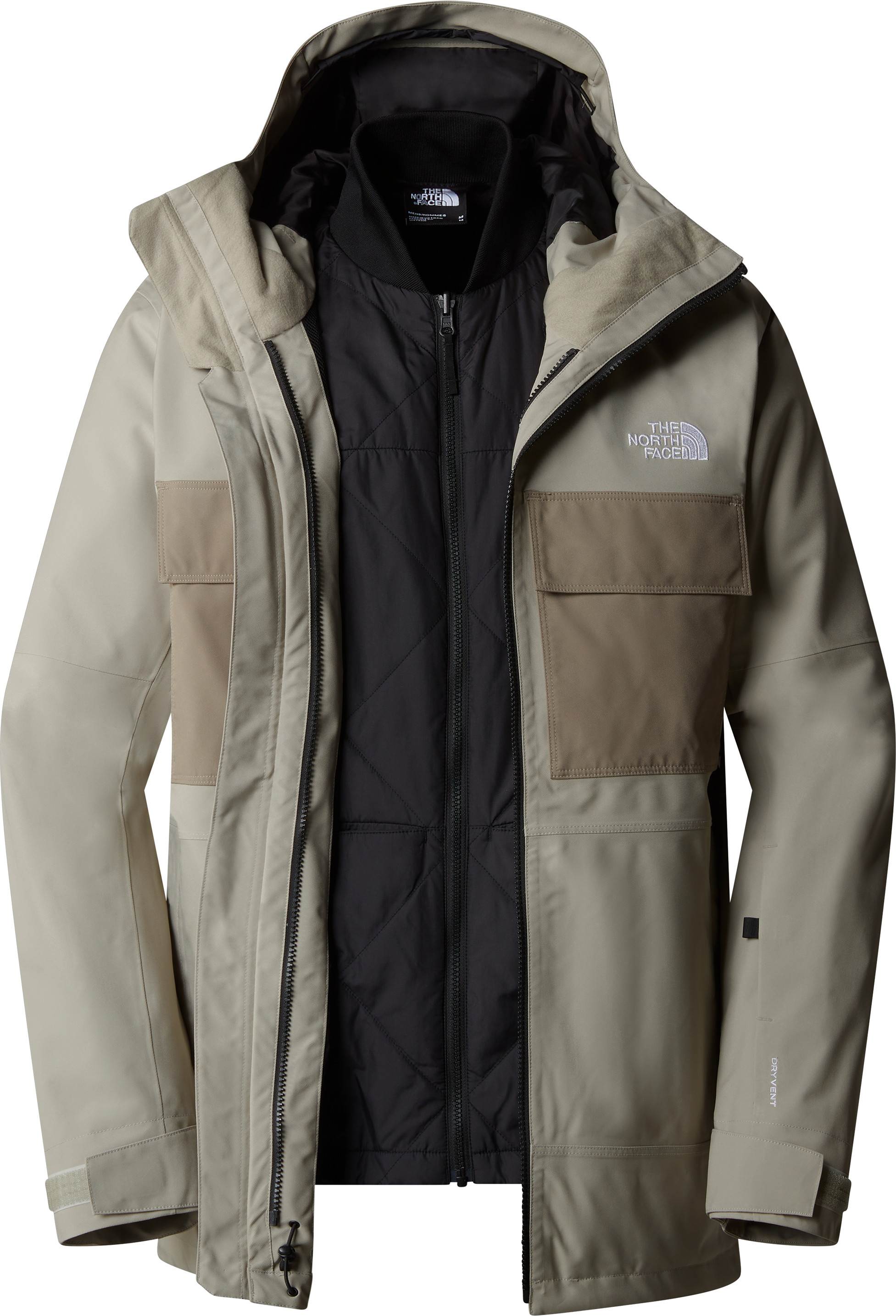 The North Face Men's Fourbarrel Triclimate Jacket Clay Grey/TNF Black, S