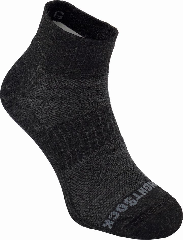 Wrightsock Merino Coolmesh II Quater Anti Blister System Grey/Black Wrightsock