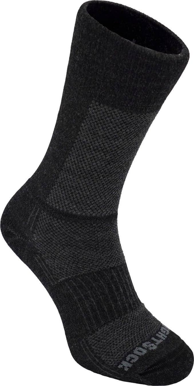 Wrightsock Merino Coolmesh II Merino Wool Crew Anti Blister System Grey/Black