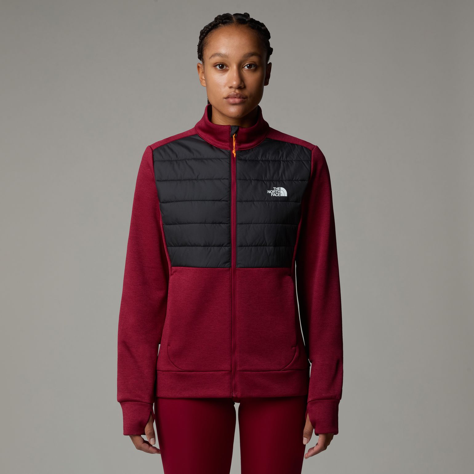 The North Face Women's Reaxion Hybrid Jacket Beetroot Dark Heather/Asphalt Grey