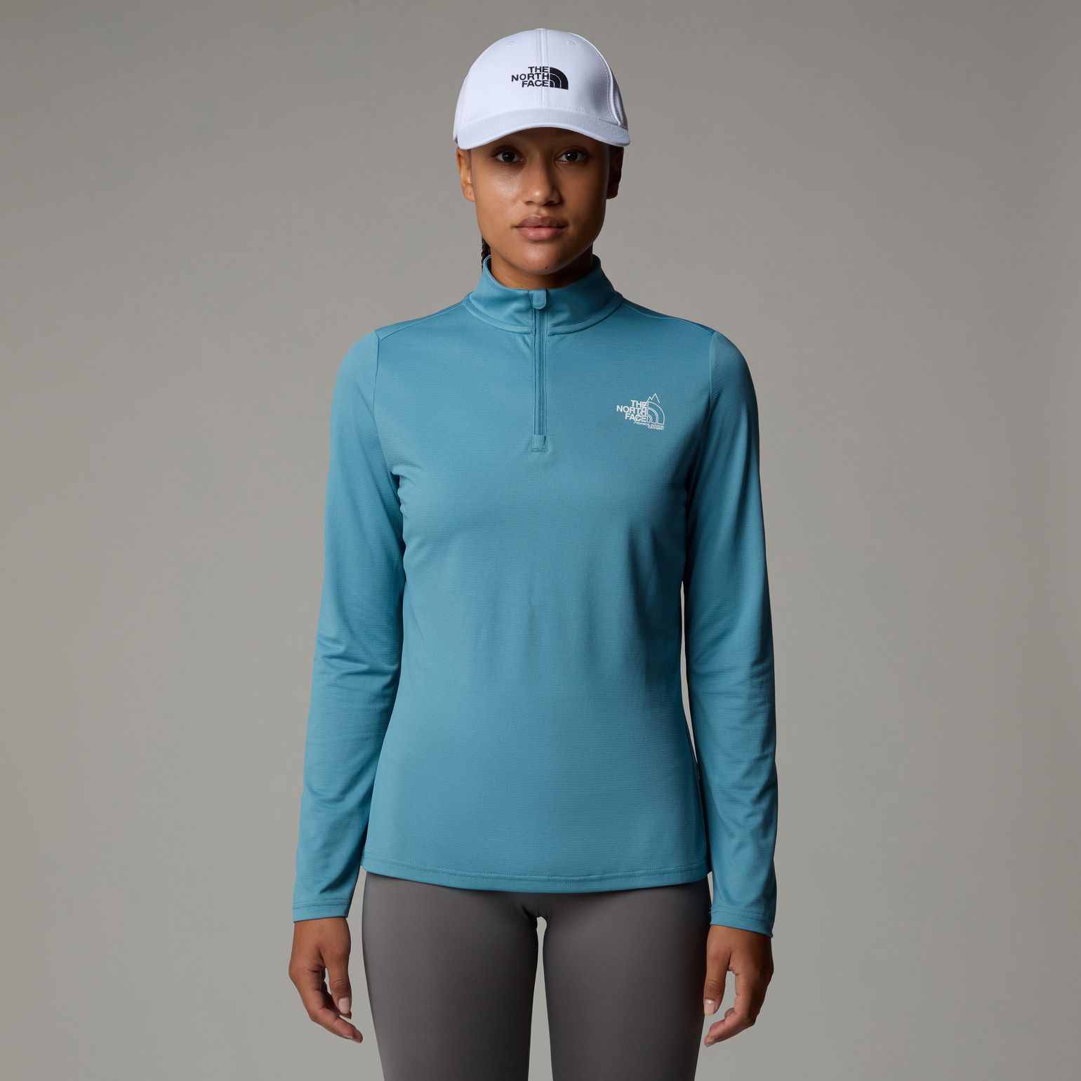 The North Face Women's Flex 1/4 Zip Graphic 1 Algae Blue