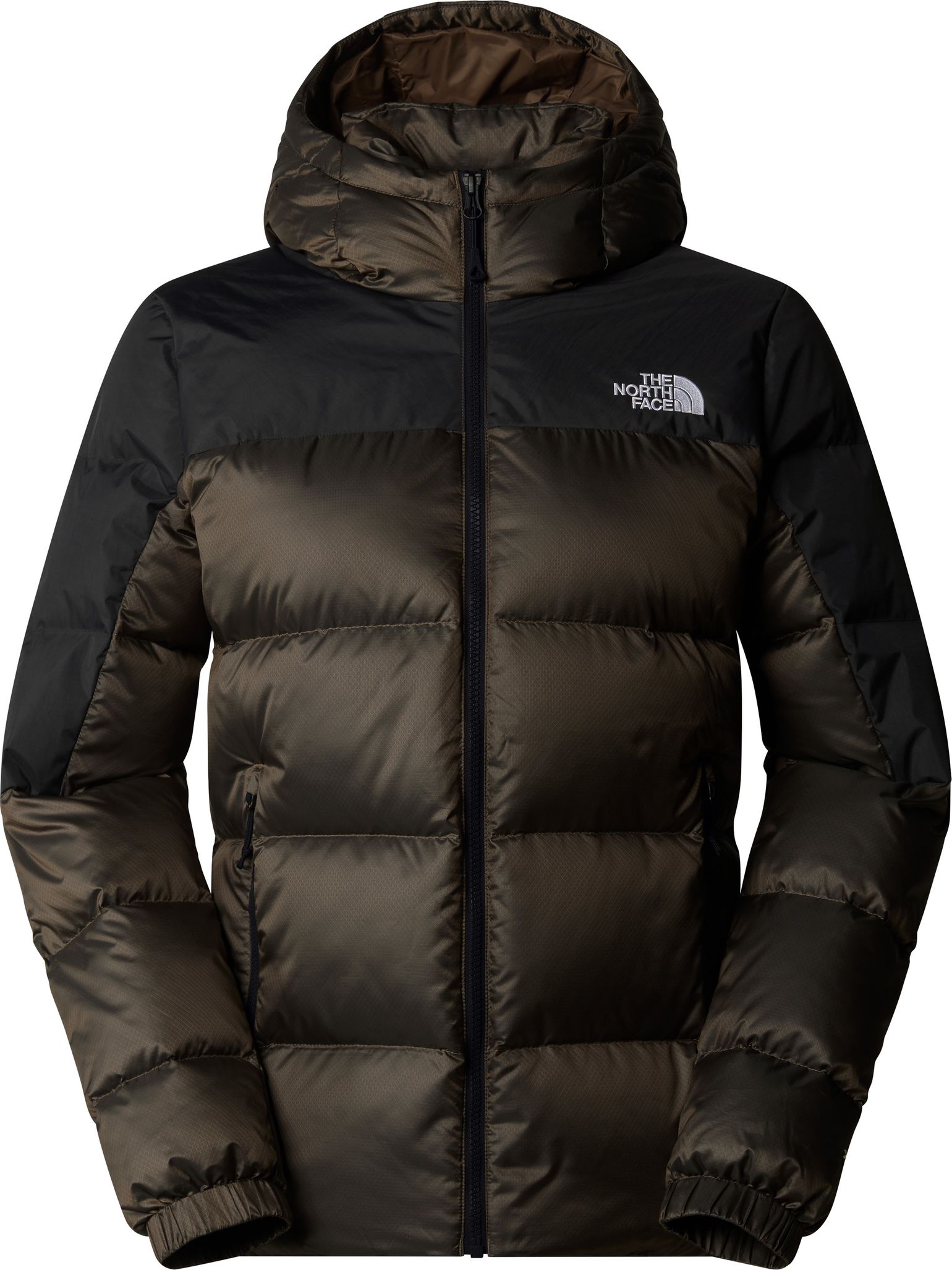 The North Face Women's Diablo Down 2.0 Hooded Jacket Smokey Brown Black Heather/TNF Black