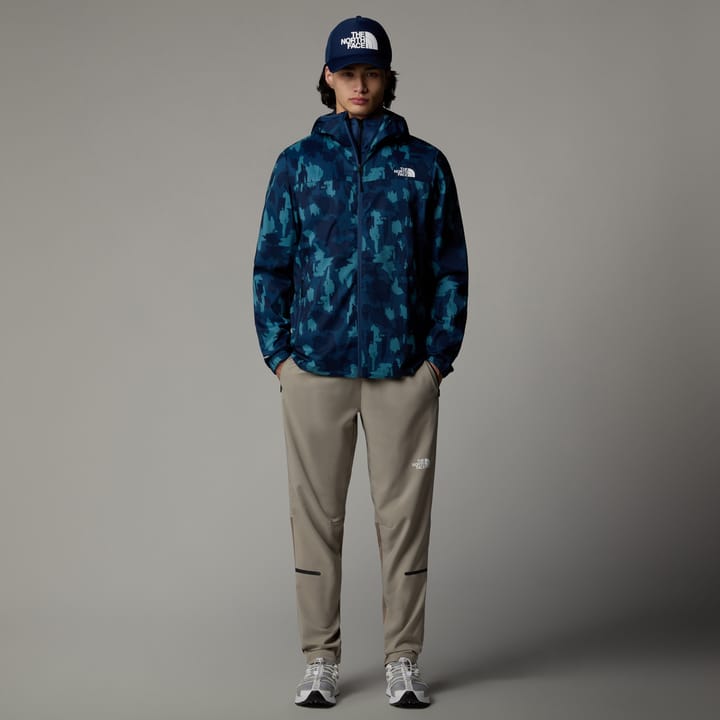 The North Face Men's Mountain Athletics Printed Hooded Wind Jacket Summit Navy Painted Mountains Print The North Face