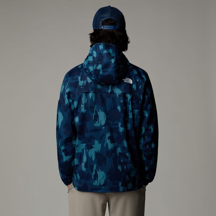 The North Face Men's Mountain Athletics Printed Hooded Wind Jacket Summit Navy Painted Mountains Print The North Face