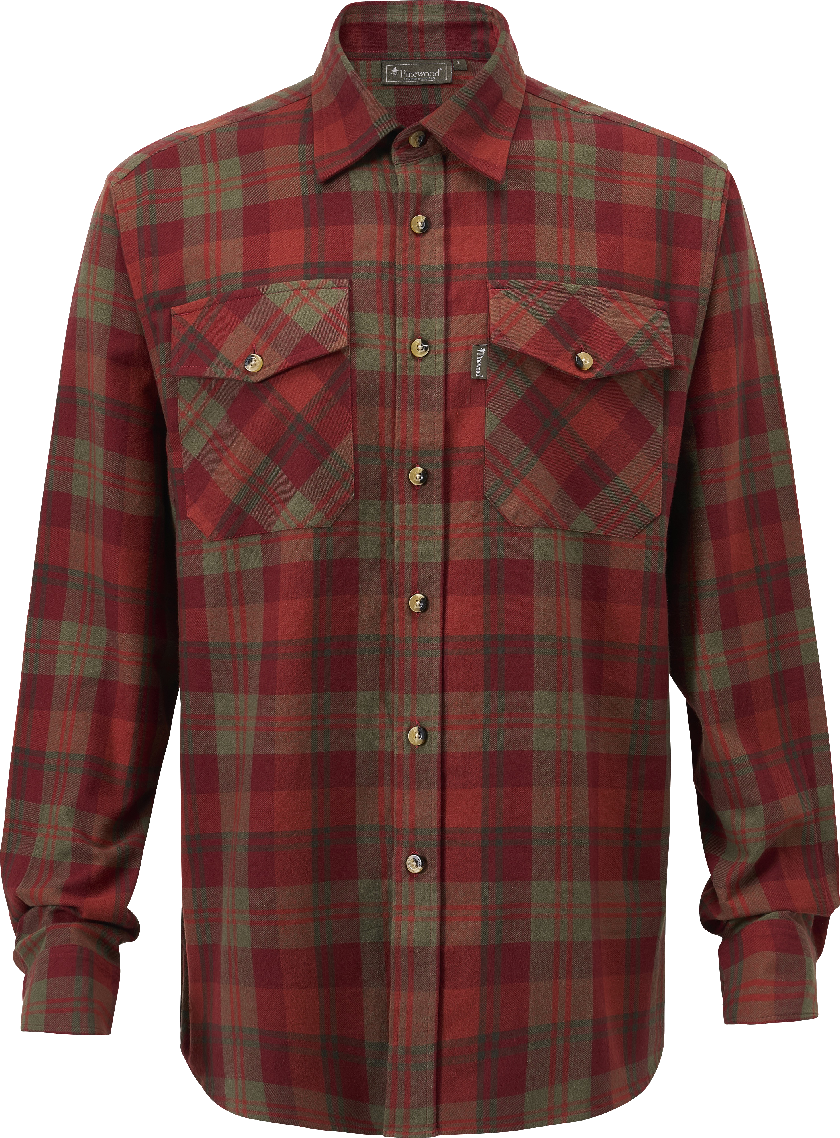 Pinewood Men’s Härjedalen Shirt Terracotta/Green