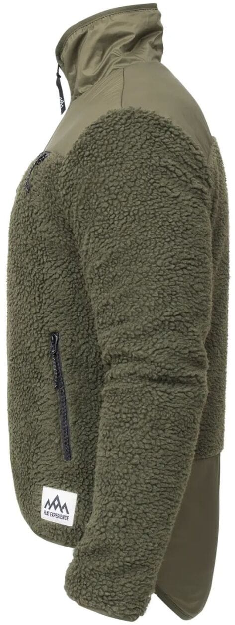 Heat Experience Unisex HeatX Heated Pile Fleece Olive Green Heat Experience