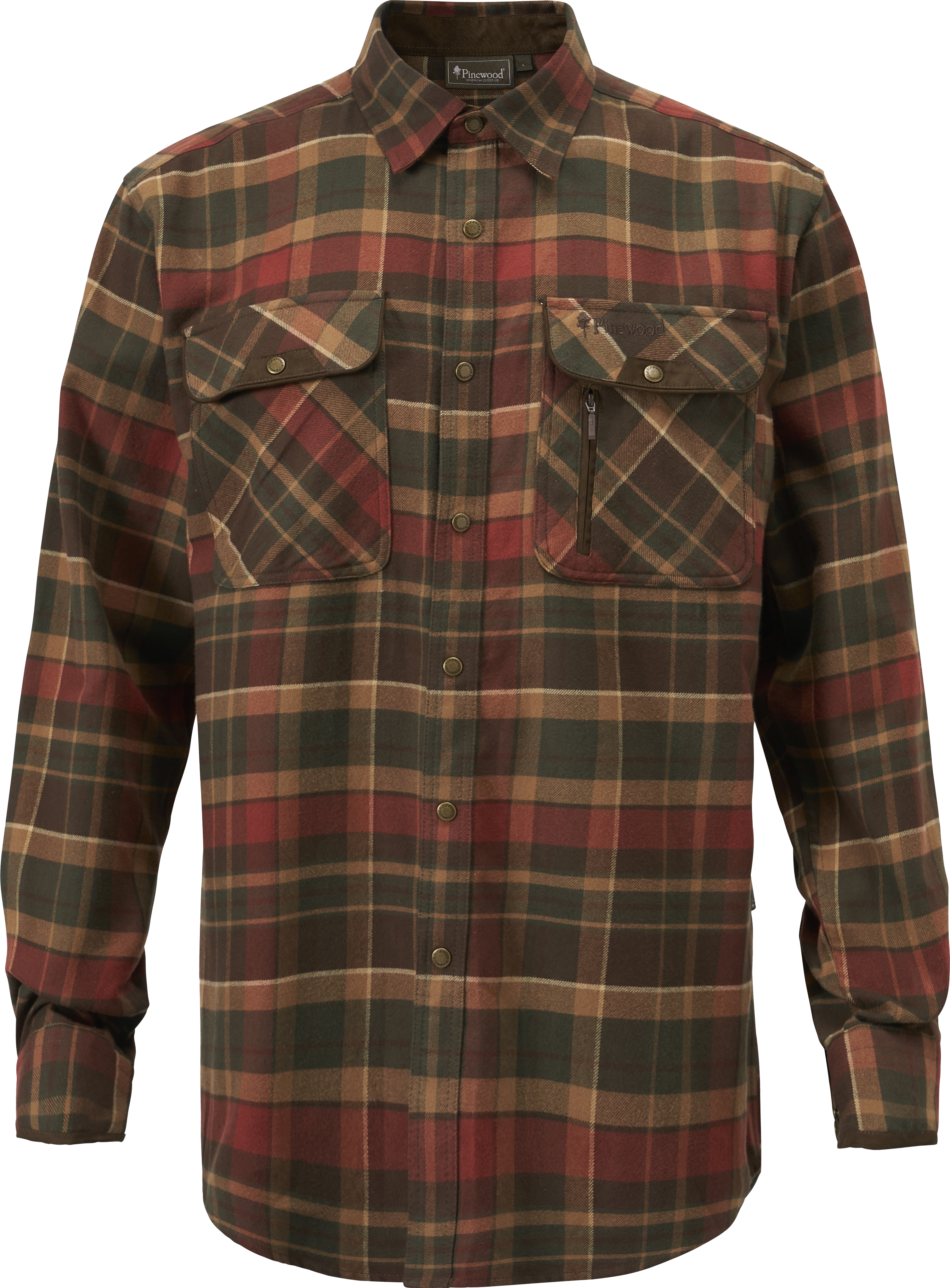 Pinewood Men’s Prestwick Exclusive Shirt Dark Green/Terracotta