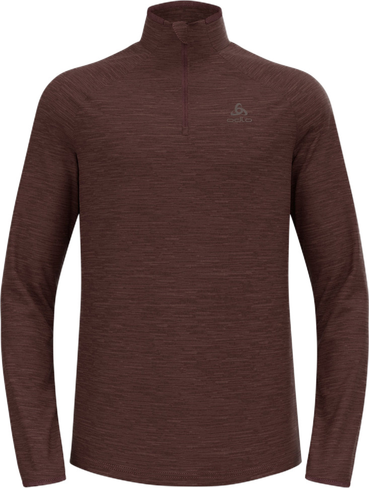 Odlo Men’s Midlayer 1/2 Zip Run Easy Warm Fudge Melange