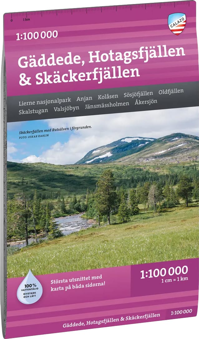 Calazo förlag Gäddede, Hotagsfjällen & Skäckerfjällen 1:100000 Nocolour Calazo förlag