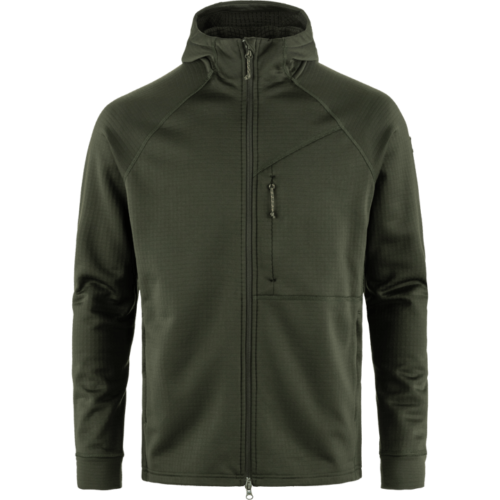 Fjällräven Men's Abisko Grid Fleece Hoodie Deep Forest Fjällräven