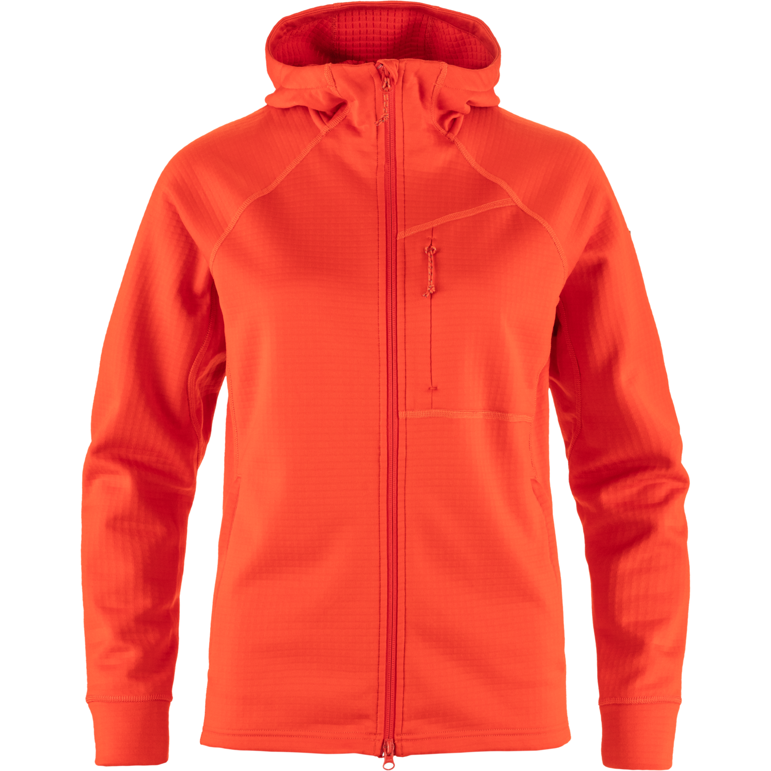 Fjällräven Women’s Abisko Grid Fleece Hoodie Flame Orange