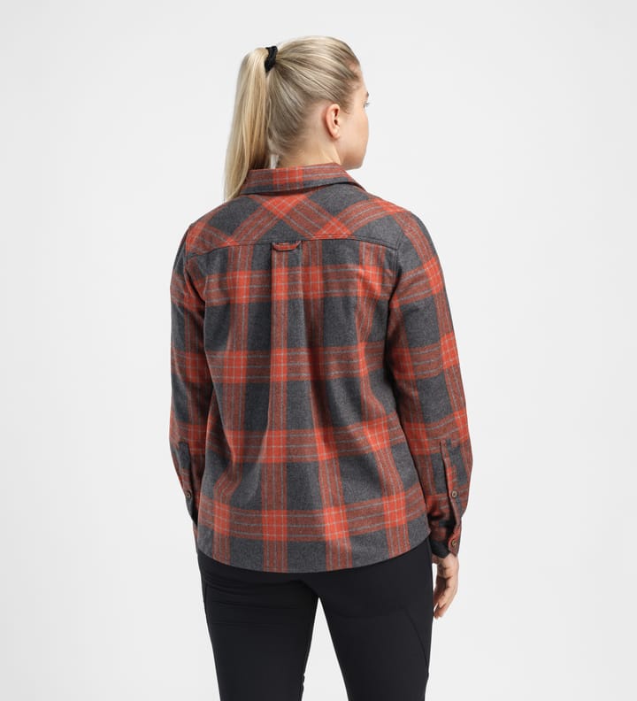 Aclima Women's ReBorn Woolshirt Check/Grey/Red Aclima