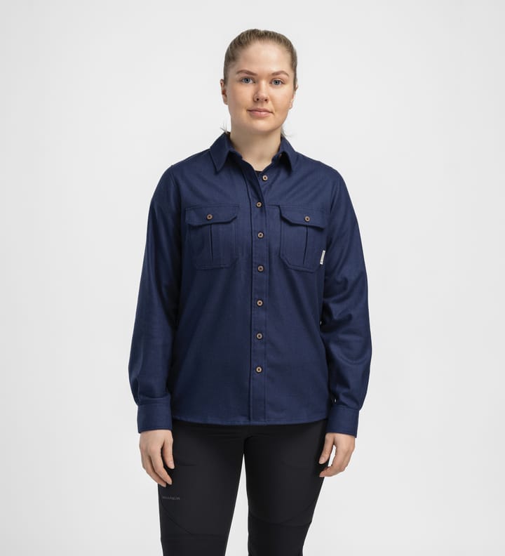 Aclima Women's ReBorn Woolshirt Navy Melange Aclima