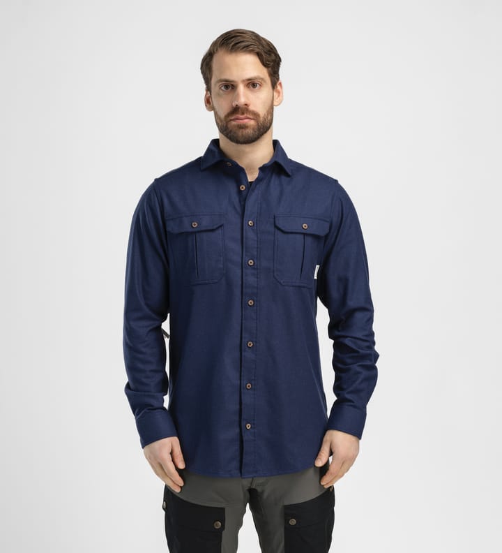 Aclima Men's ReBorn Woolshirt Navy Melange Aclima