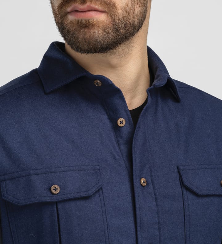 Aclima Men's ReBorn Woolshirt Navy Melange Aclima