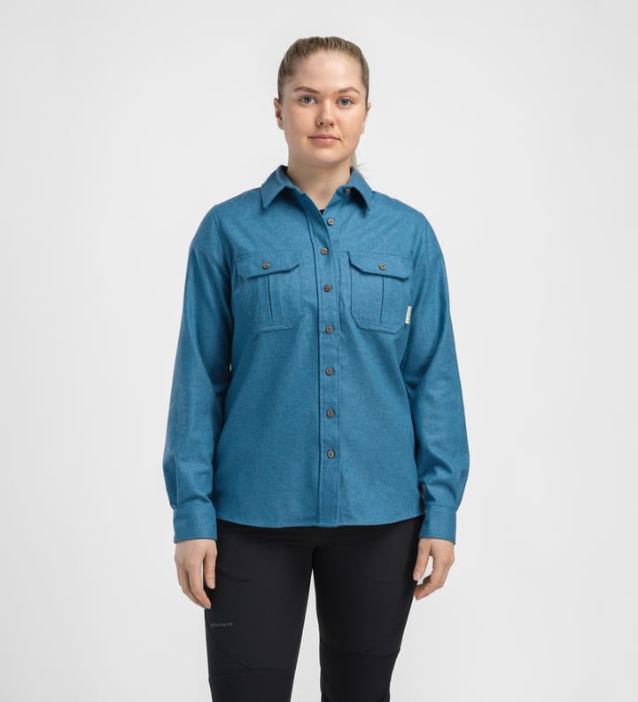 Aclima Women's ReBorn Woolshirt Blue Melange Aclima