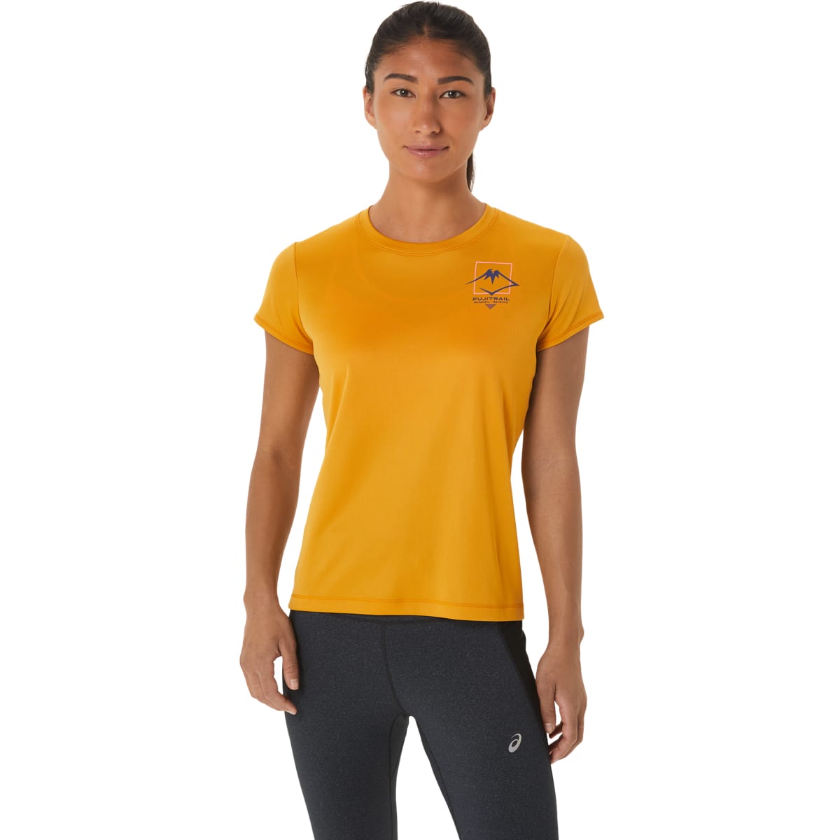 Asics Women’s Fujitrail Logo Short Sleeve Top Sandstorm