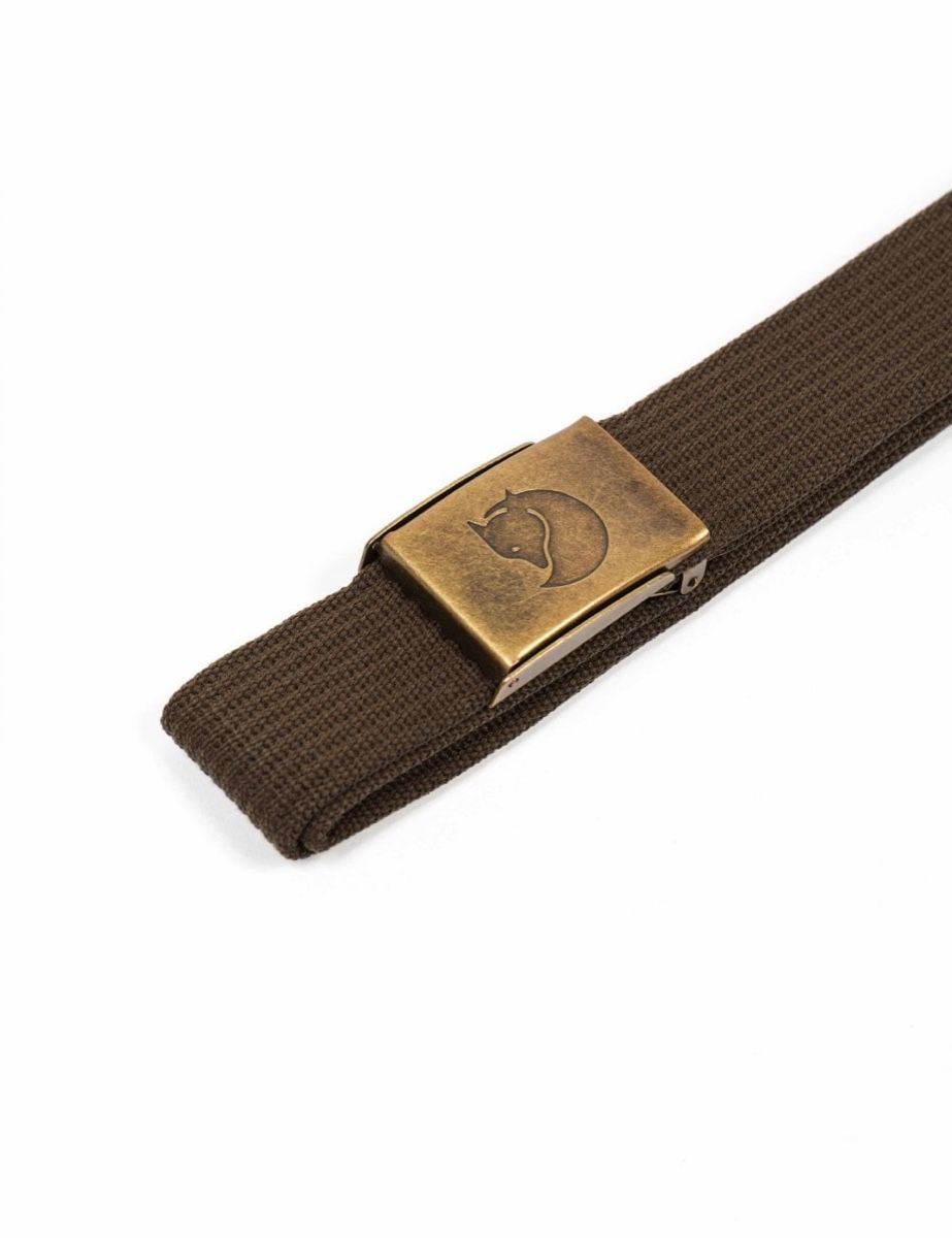 Fjällräven Canvas Brass Belt 4 Cm. Dark Olive