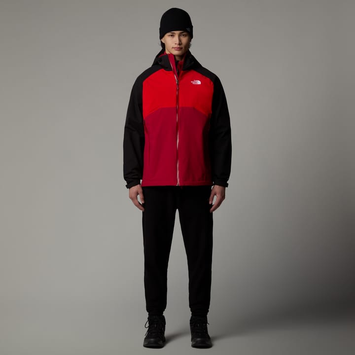 Red and gray north face jacket online