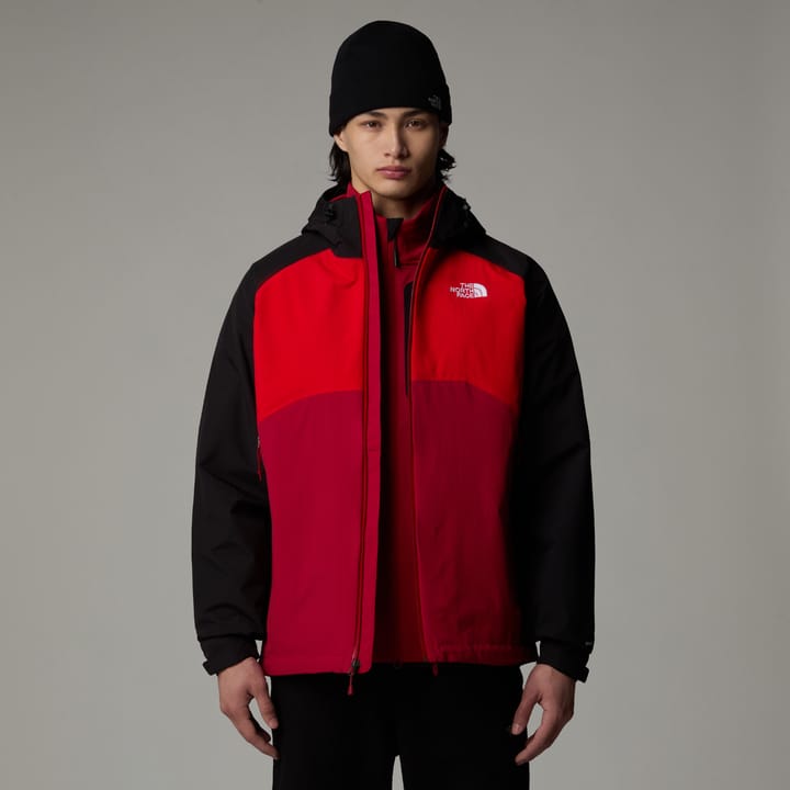 Red and black north face jacket on sale