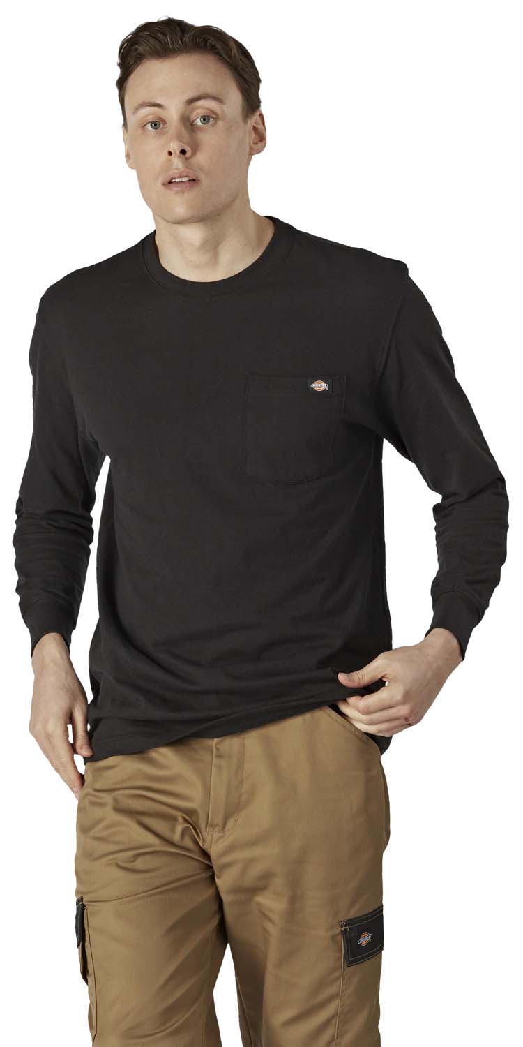 Dickies Men’s Pocket Tee Long Sleeve Black