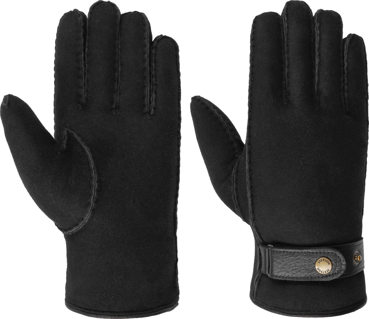 Stetson Deerskin Lambswool Gloves Black