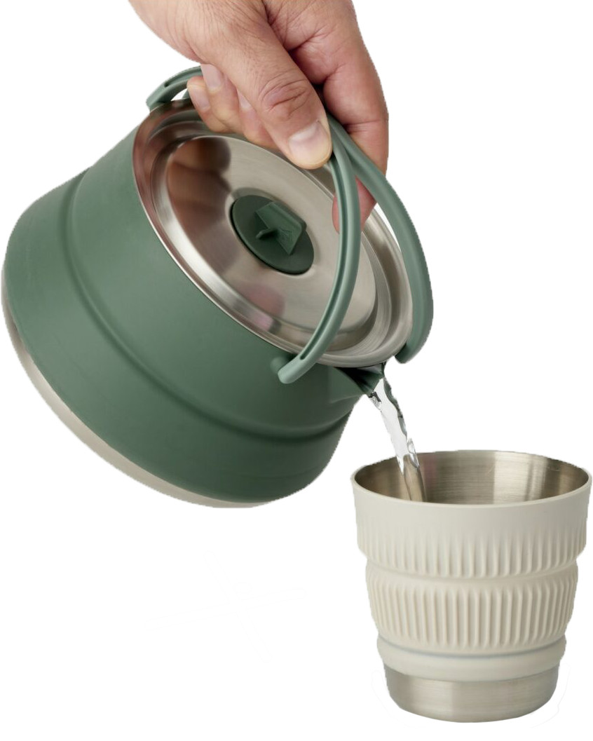 Sea To Summit Detour Stainless Steel Collapsible Kettle 1.6L Laurel Wreath Green