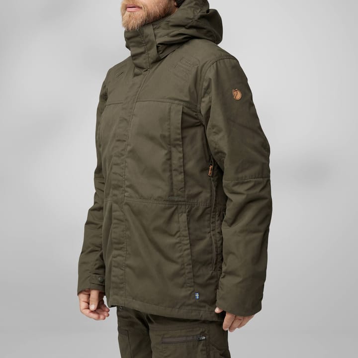 Fjällräven Men's Drev Hybrid Jacket Deep Forest-Orange Multi Camo Fjällräven