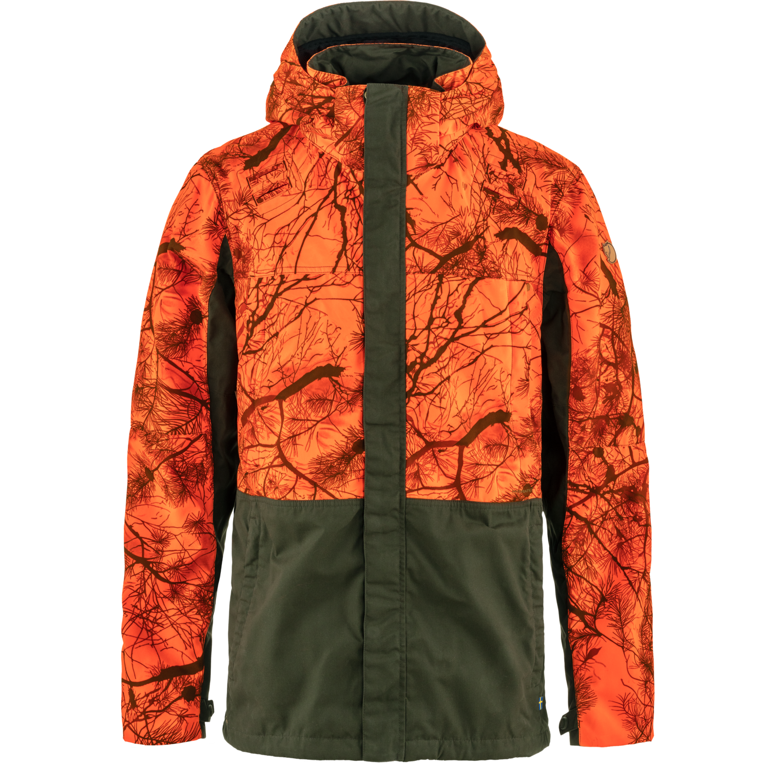 Fjällräven Men’s Drev Hybrid Jacket Deep Forest-Orange Multi Camo