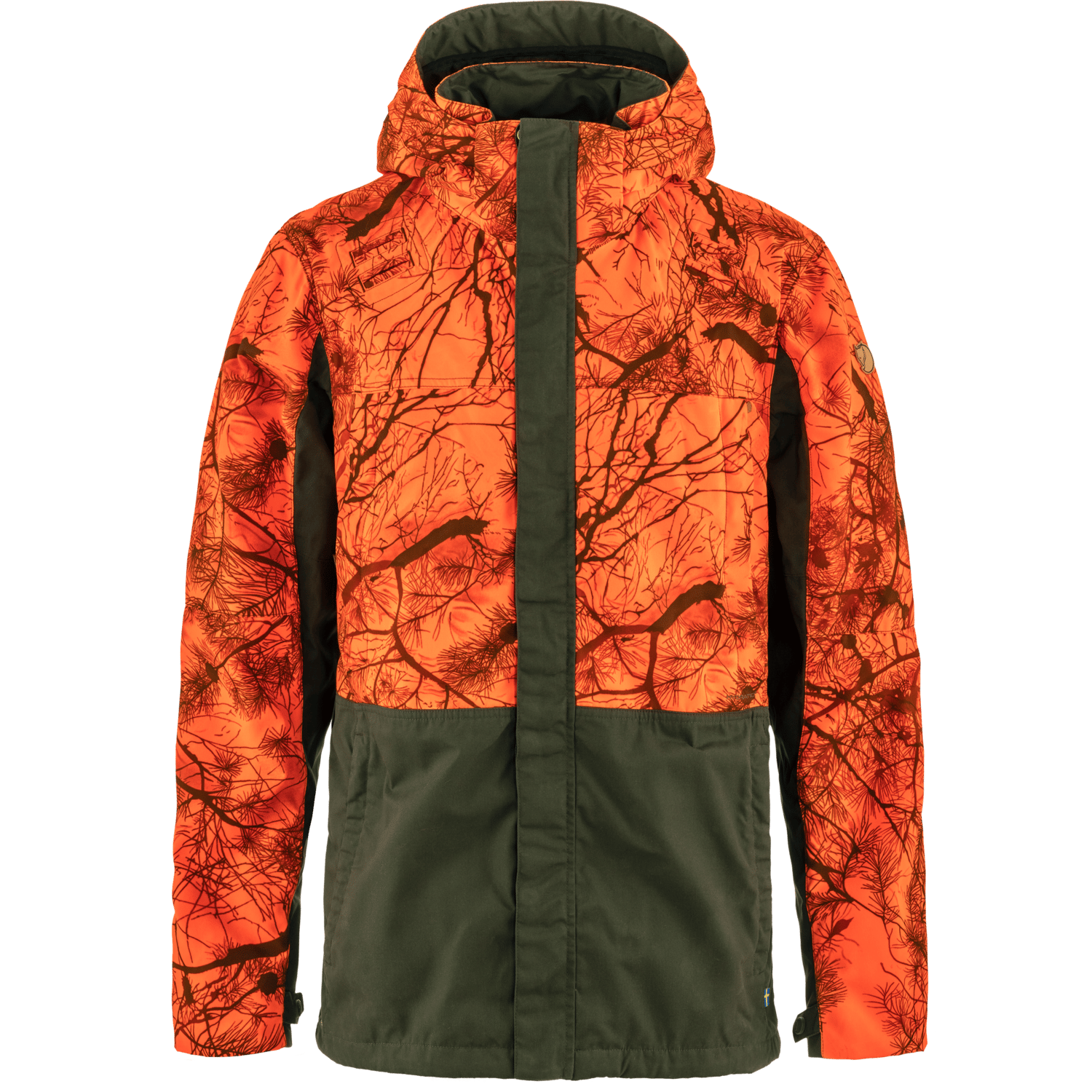 Fjällräven Men's Drev Hybrid Jacket Deep Forest-Orange Multi Camo