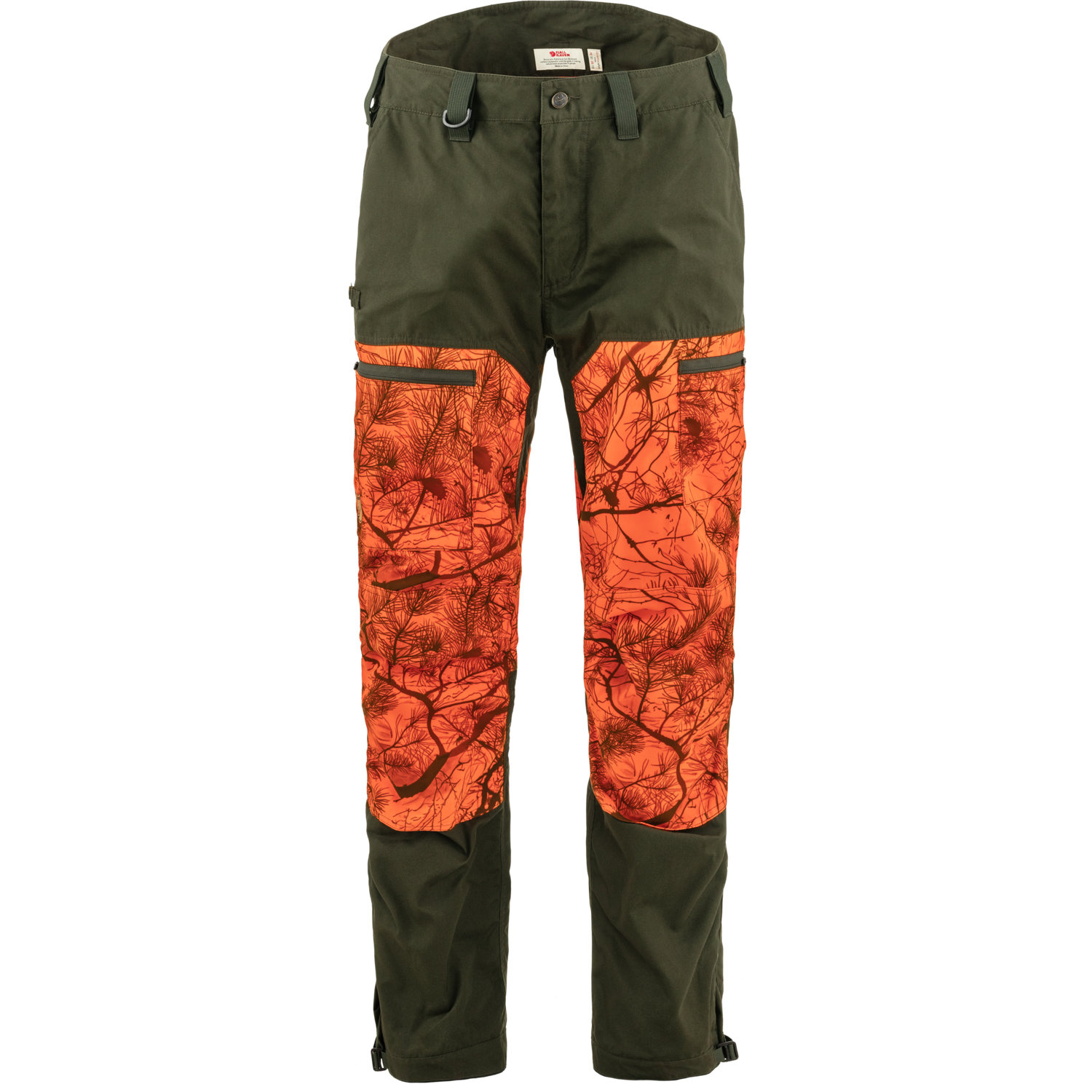 Fjällräven Men’s Drev Hybrid Trousers Deep Forest-Orange Multi Camo