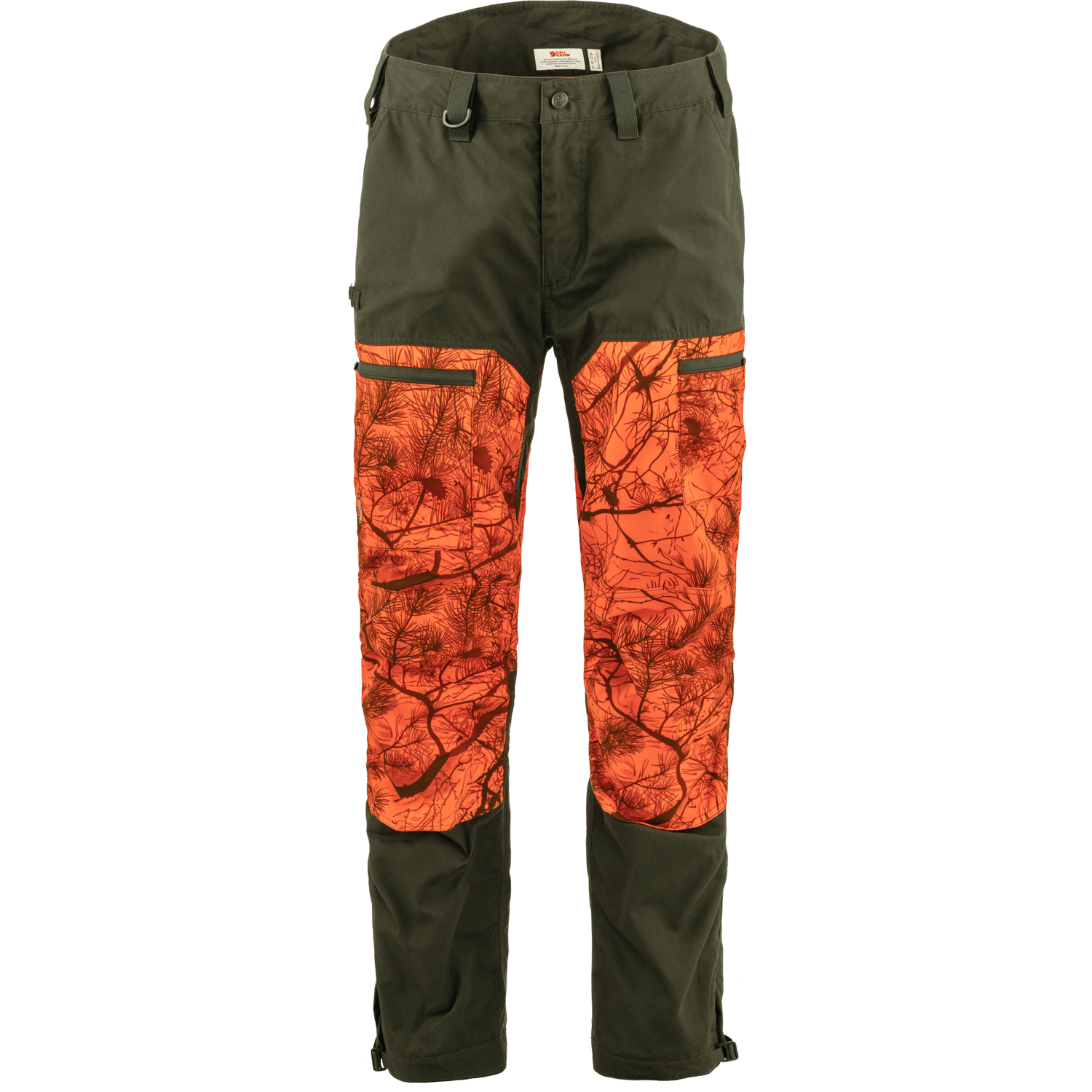 Fjällräven Men's Drev Hybrid Trousers Deep Forest-Orange Multi Camo