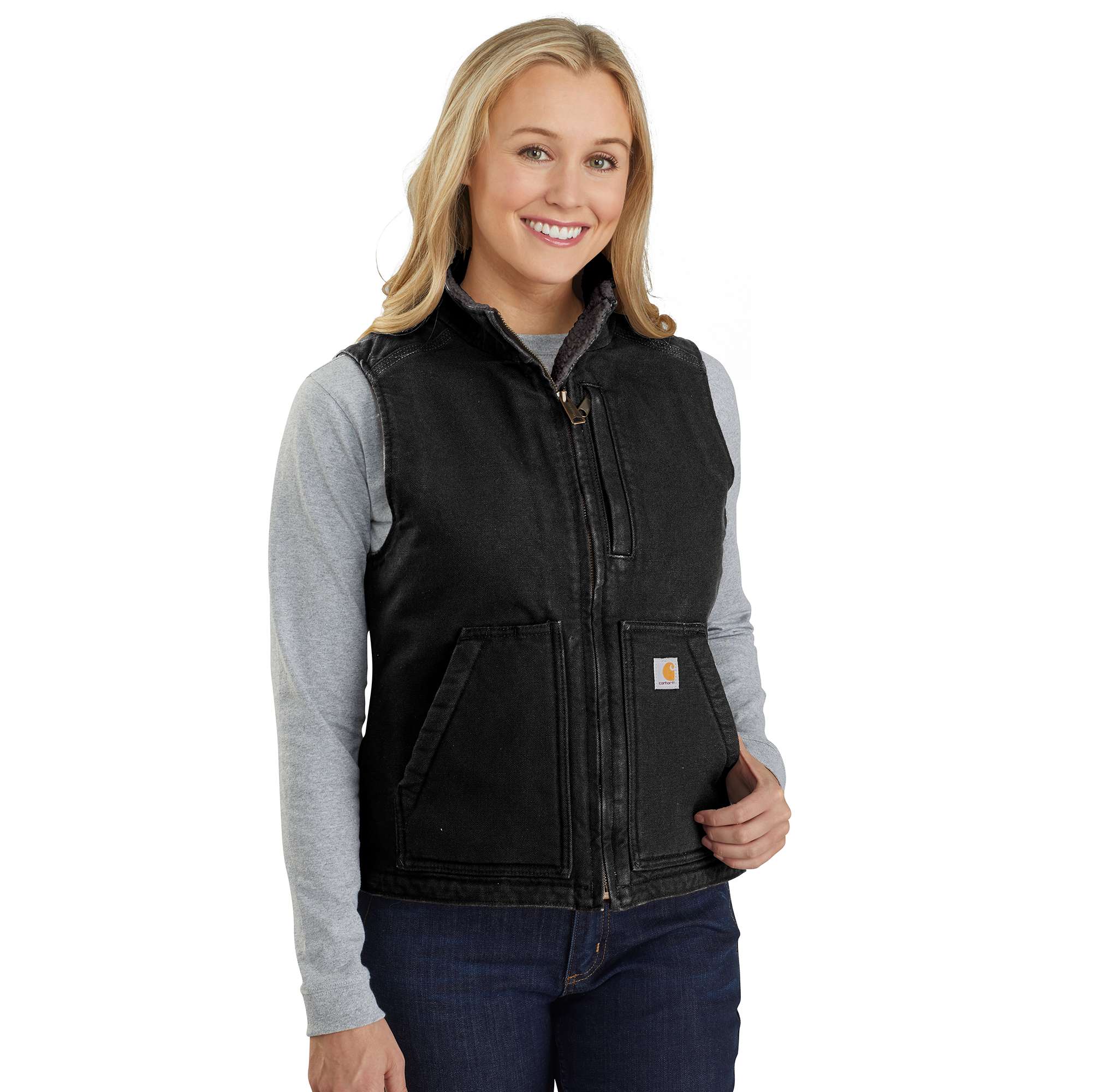 Carhartt Women’s Sherpa Lined Mock Neck Vest Black