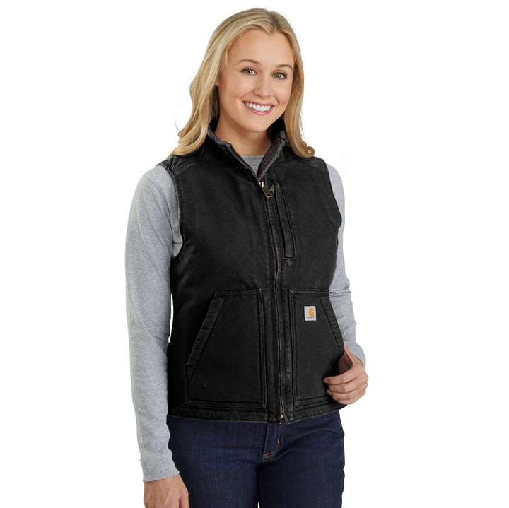 Carhartt Women's Sherpa Lined Mock Neck Vest Black Carhartt