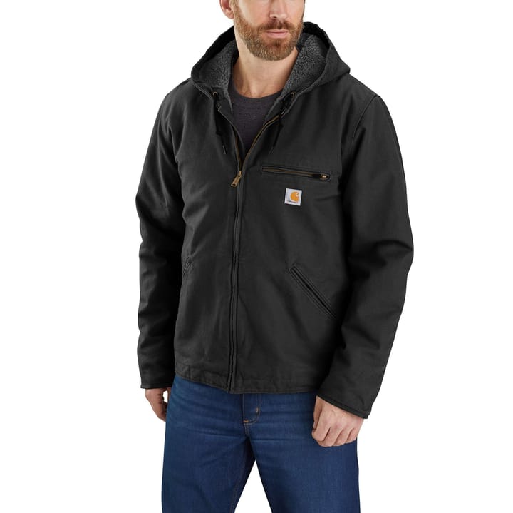 Carhartt Men's Washed Duck Sherpa Lined Jacket Black Carhartt