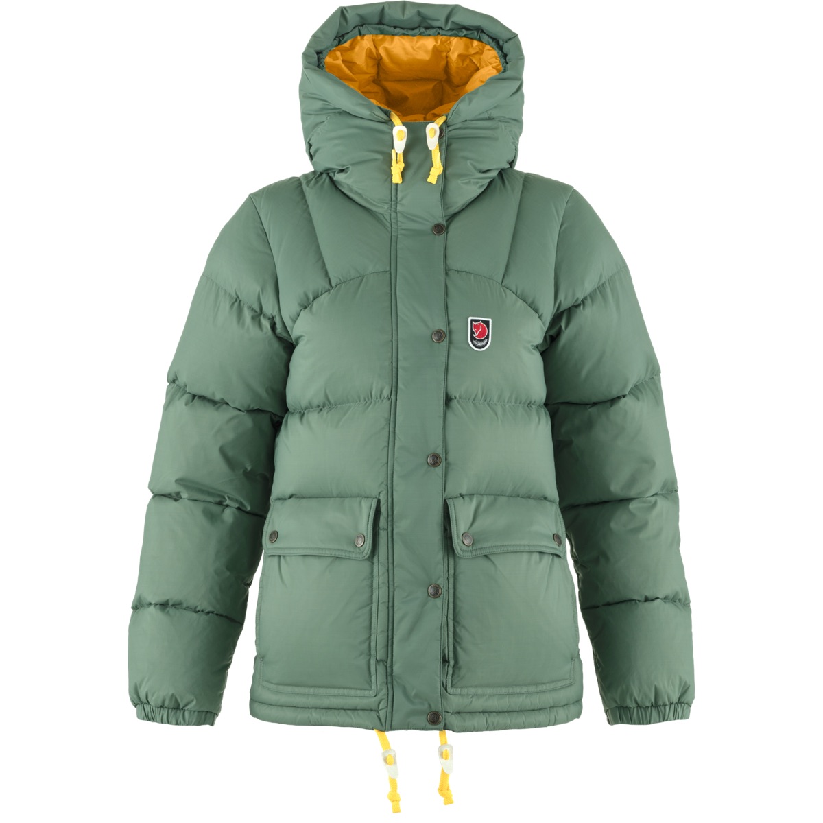 Fjällräven Women’s Expedition Down Lite Jacket Patina Green-Mustard Yellow