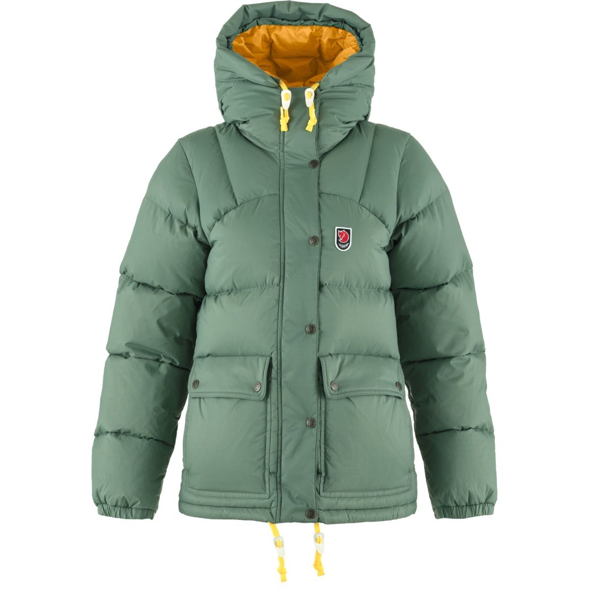 Fjällräven Women's Expedition Down Lite Jacket Patina Green-Mustard Yellow