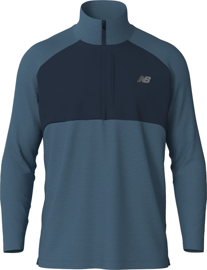 New Balance Men's Athletics Heat Grid 1/2 Zip Heather Blue New Balance