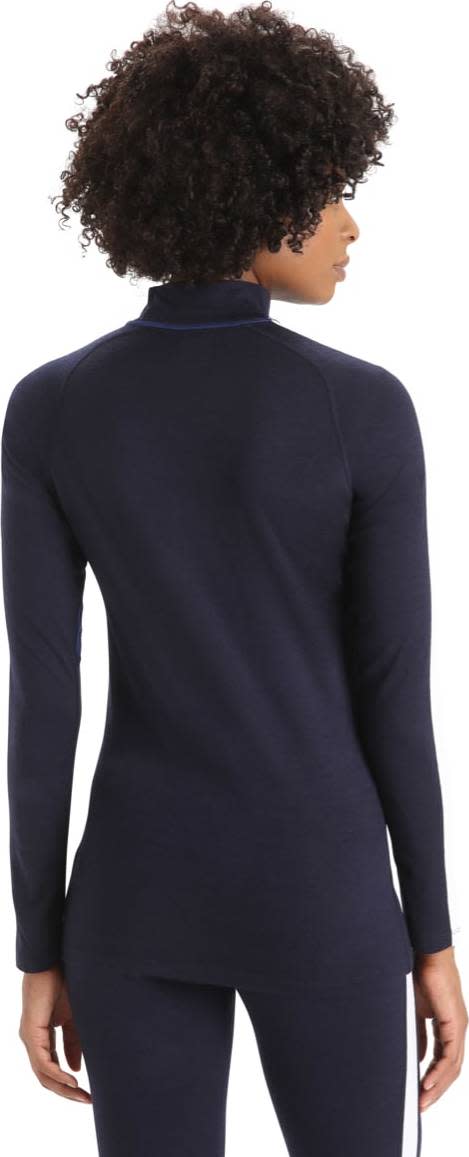 Icebreaker Women's 200 Sone Longsleeve High Nec Mid Navy/Royal Navy/Snow/Core Black Icebreaker