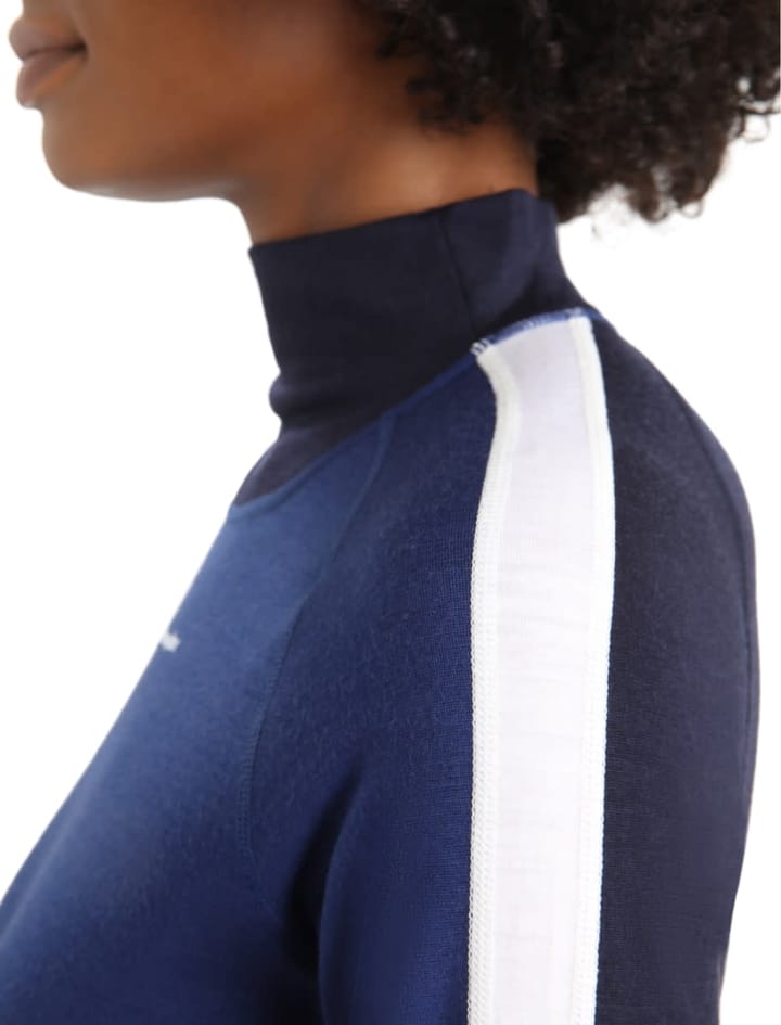 Icebreaker Women's 200 Sone Longsleeve High Nec Mid Navy/Royal Navy/Snow/Core Black Icebreaker