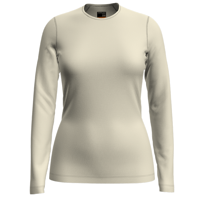 Icebreaker Women's 200 Oasis Long Sleeve Crewe Undyed