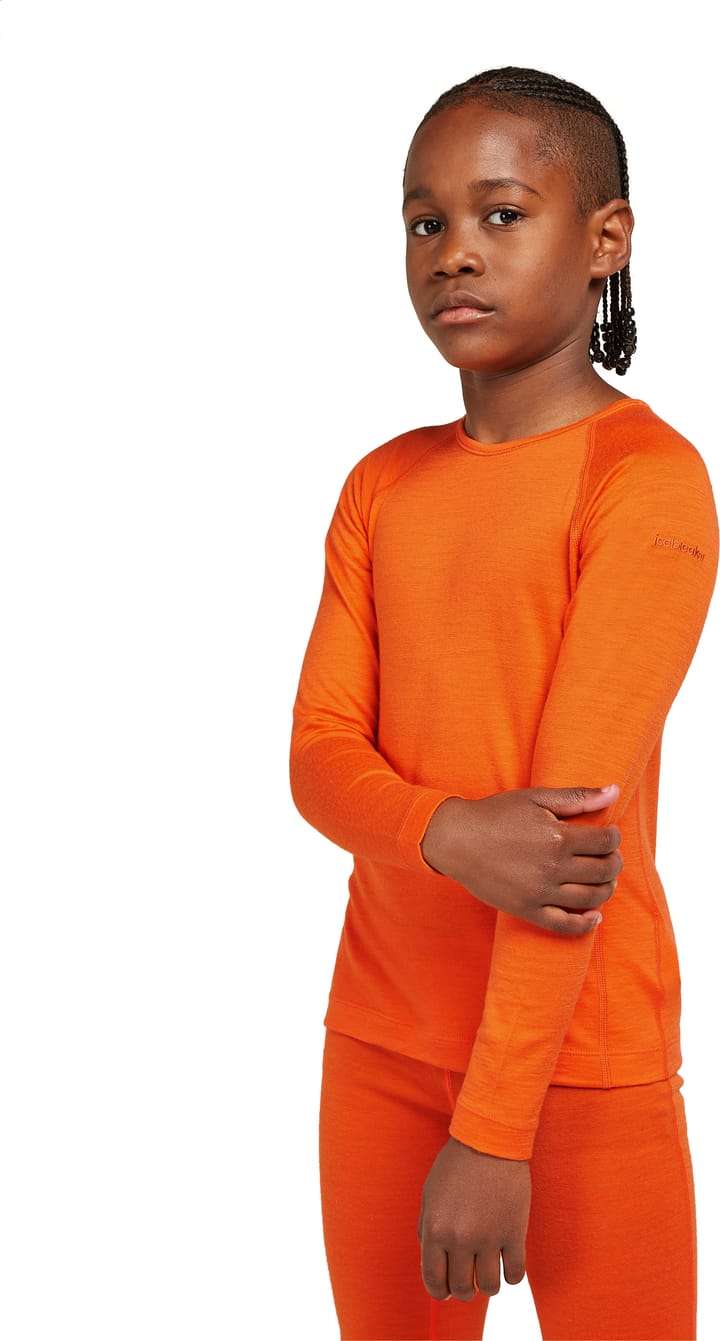 Icebreaker Kids' 200 Oasis Longsleeve Crewe Blaze Icebreaker